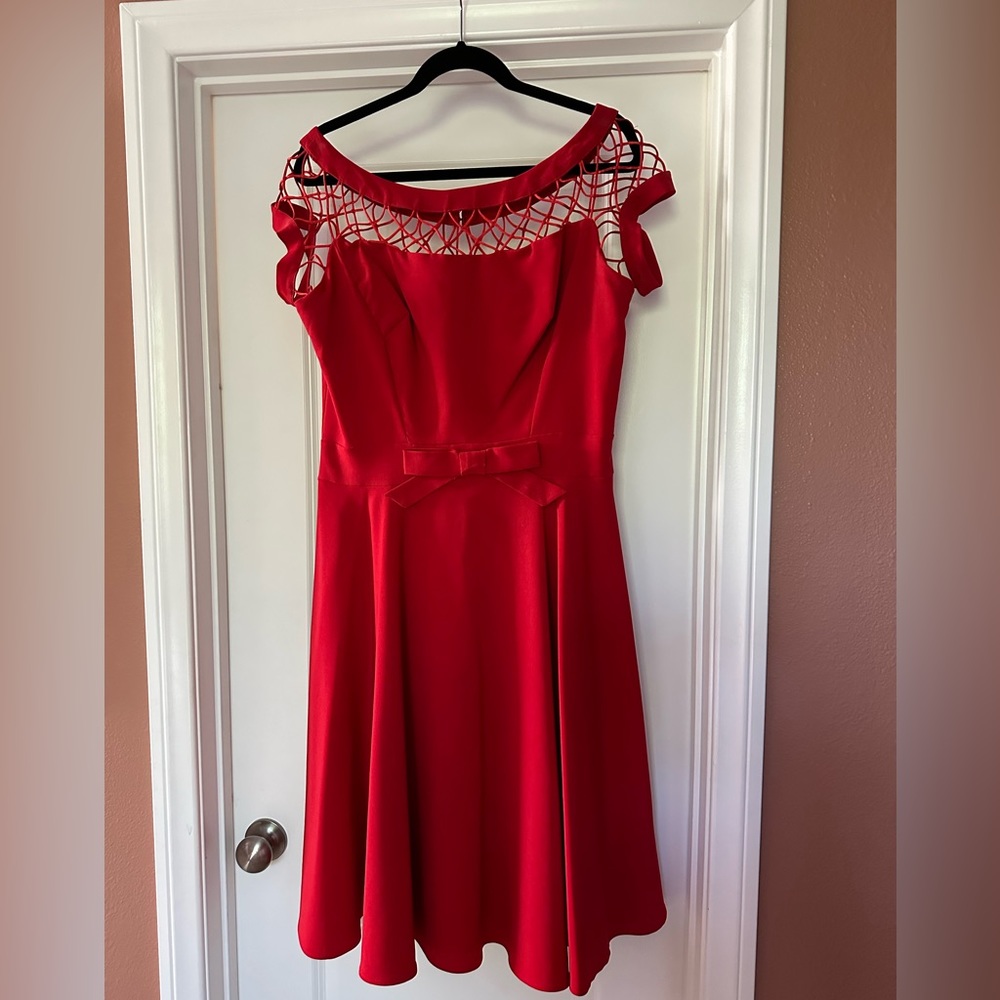 Red swing dress.